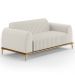 Kit Sofá 3 Lugares 180cm Com 2 Poltronas Molino Pés D'ouro D02 Linho Cru C-443 - Lyam Decor