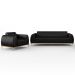 Kit Sofá 3 Lugares 180cm Com Poltrona Molino Pés D'ouro D02 Couríssimo Preto B-159 - Lyam Decor