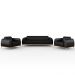 Kit Sofá 3 Lugares 210cm Com 2 Poltronas Molino Pés D'ouro D02 Couríssimo Preto B-159 - Lyam Decor