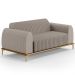 Kit Sofá 3 Lugares 210cm Com 2 Poltronas Molino Pés D'ouro D02 Linho Bege C-107 - Lyam Decor