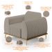Kit Sofá 3 Lugares 210cm Com 2 Poltronas Molino Pés D'ouro D02 Linho Bege C-107 - Lyam Decor