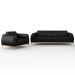 Kit Sofá 3 Lugares 210cm Com Poltrona Molino Pés D'ouro D02 Couríssimo Preto B-159 - Lyam Decor