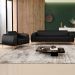 Kit Sofá 3 Lugares 210cm Com Poltrona Molino Pés D'ouro D02 Couríssimo Preto B-159 - Lyam Decor