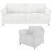 Kit Sofá 3 Lugares 223cm com 01 Poltrona Álamo M03 Bouclê Branco - Lyam Decor