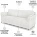 Kit Sofá 3 Lugares 223cm com 01 Poltrona Álamo M03 Bouclê Branco - Lyam Decor