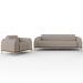 Kit Sofá 3 Lugares Sala Estar 210cm Com Poltrona Molino Pés D'ouro D02 Linho Bege C-107 - Lyam Decor
