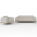 Kit Sofá 3 Lugares Sala Estar 210cm Com Poltrona Molino Pés D'ouro D02 Linho Cru C-443 - Lyam Decor