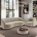 Kit Sofá 4 Lugares Eron 288cm Com Poltrona Giratória Angelina M03 Veludo Bege - Lyam Decor
