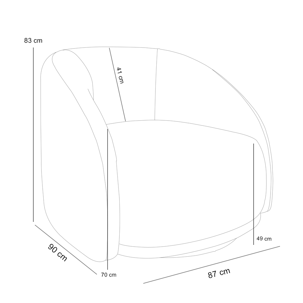 Kit Sofá 4 Lugares Eron 288cm Com Poltrona Giratória Angelina M03 Veludo Bege - Lyam Decor