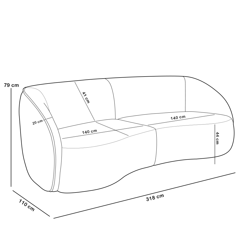 Kit Sofá 4 Lugares Eron 318cm Com Poltrona Giratória Angelina M03 Couríssimo Whisky - Lyam Decor