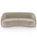 Kit Sofá 4 Lugares Eron 318cm Com Poltrona Giratória Angelina M03 Veludo Bege - Lyam Decor
