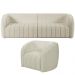 Kit Sofá 4 Lugares Para Sala Estar 292 cm Com 01 Poltrona Lazio M03 Bouclê Bege Claro - Lyam Decor