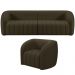 Kit Sofá 4 Lugares Para Sala Estar 292 cm com 01 Poltrona Lazio M03 Veludo Marrom - Lyam Decor