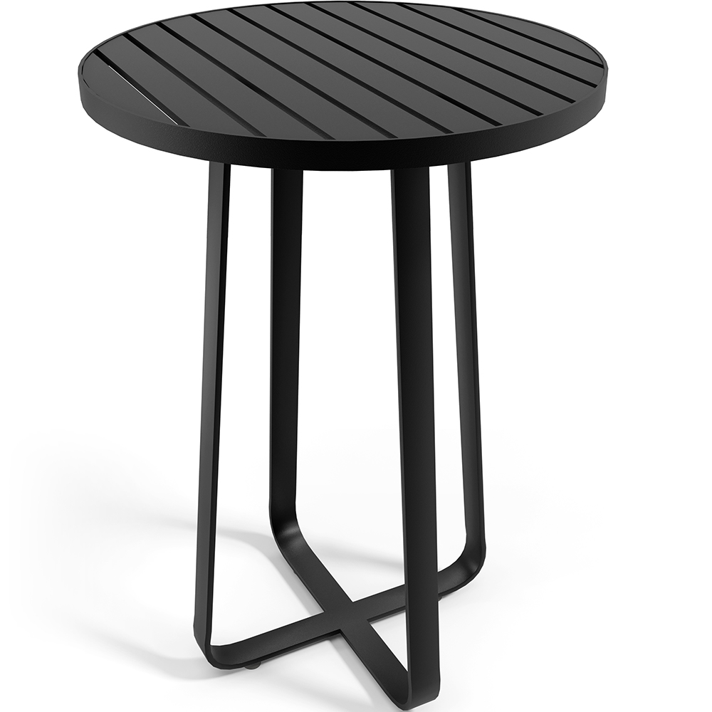 Mesa Bistrô Alta Decorativa Para Área Gourmet Bar Alumínio 105 cm Maya D04 Preto - Lyam Decor