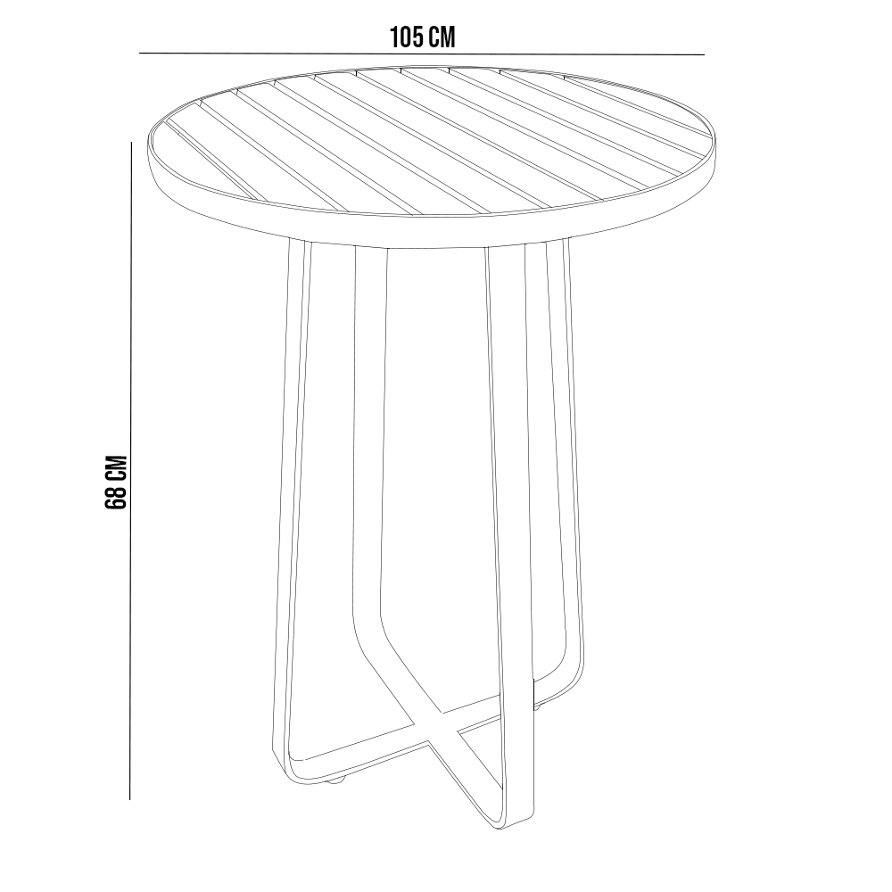 Mesa Bistrô Alta Decorativa Para Área Gourmet Bar Alumínio 105 cm Maya D04 Preto - Lyam Decor