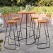 Mesa Bistrô Bar Alta Estrutura Em Aço Ravi D01 Peroba Rosa - Lyam Decor
