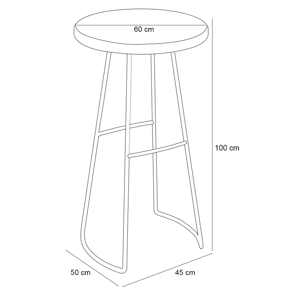 Mesa Bistrô Bar Alta Estrutura Em Aço Ravi D01 Peroba Rosa - Lyam Decor