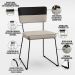 Mesa Capri 160 Off White Nature Com 6 Cadeiras Allana B05 Faixa Corano Preto Linho Bege - Lyam Decor