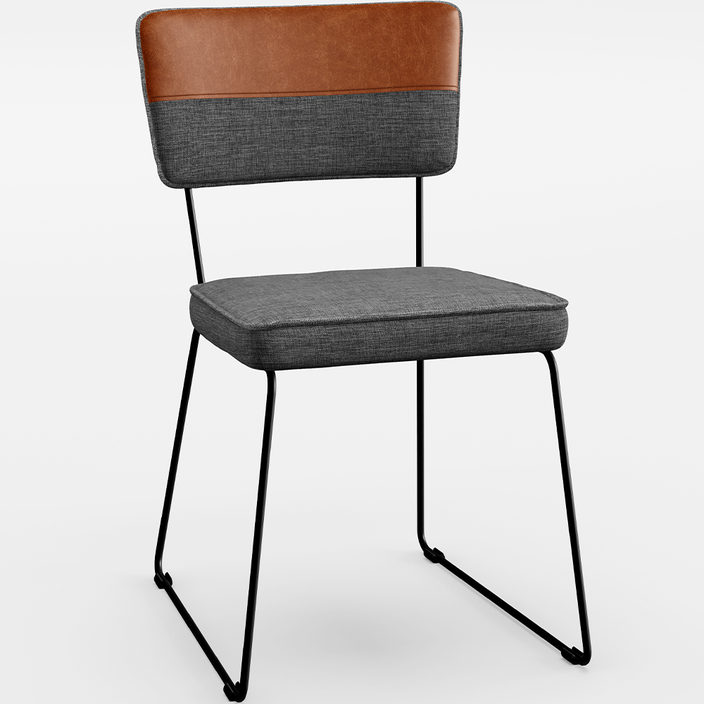 Mesa Capri 160 OffWhite 6 Cadeiras Allana B05 Faixa Couríssimo Camel Linho Cinza Escuro - Lyam Decor