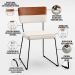 Mesa Capri 160 cm Off White Com 6 Cadeiras Allana B05 Faixa Couríssimo Camel Linho Cru - Lyam Decor