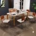Mesa Capri 160cm Off White Com 6 Cadeiras Allana B05 Couríssimo Camel Linho Champagne - Lyam Decor