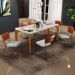 Mesa Capri 160cm Off White Com 6 Cadeiras Allana B05 Couríssimo Camel Linho Cinza - Lyam Decor