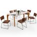 Mesa Capri 160cm Off White Com 6 Cadeiras Allana B05 Couríssimo Marrom - Lyam Decor