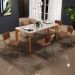 Mesa Capri 160cm Off White Com 6 Cadeiras Allana B05 Couríssimo Marrom - Lyam Decor