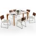 Mesa Capri 160cm Off White Com 6 Cadeiras Allana B05 Couríssimo Marrom Linho Champagne - Lyam Decor