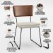Mesa Capri 160cm Off White Com 6 Cadeiras Allana B05 Couríssimo Marrom Linho Champagne - Lyam Decor