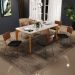 Mesa Capri 160cm Off White Com 6 Cadeiras Allana B05 Couríssimo Marrom Linho Chumbo - Lyam Decor