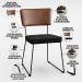 Mesa Capri 160cm Off White Com 6 Cadeiras Allana B05 Couríssimo Marrom Linho Chumbo - Lyam Decor