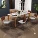 Mesa Capri 160cm Off White Com 6 Cadeiras Allana B05 Couríssimo Marrom Linho Cinza - Lyam Decor