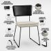 Mesa Capri 160cm Off White Com 6 Cadeiras Allana B05 Couríssimo Preto Linho Champagne - Lyam Decor