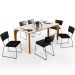 Mesa Capri 160cm Off White Com 6 Cadeiras Allana B05 Couríssimo Preto Linho Chumbo - Lyam Decor