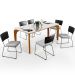 Mesa Capri 160cm Off White Com 6 Cadeiras Allana B05 Couríssimo Preto Linho Cinza - Lyam Decor