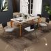 Mesa Capri 160cm Off White Com 6 Cadeiras Allana B05 Couríssimo Preto Linho Cinza - Lyam Decor