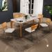 Mesa Capri 160cm Off White Com 6 Cadeiras Allana B05 Couríssimo Whisky Linho Champagne - Lyam Decor