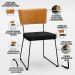 Mesa Capri 160cm Off White Com 6 Cadeiras Allana B05 Couríssimo Whisky Linho Chumbo - Lyam Decor