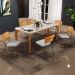 Mesa Capri 160cm Off White Com 6 Cadeiras Allana B05 Couríssimo Whisky Linho Cinza - Lyam Decor