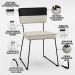 Mesa Capri 160cm Off White Com 6 Cadeiras Allana B05 Faixa Corano Preto Linho Champagne - Lyam Decor
