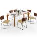 Mesa Capri 160cm Off White E 6 Cadeiras Allana B05 Couríssimo Marrom Linho Bege Escuro - Lyam Decor