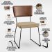 Mesa Capri 160cm Off White E 6 Cadeiras Allana B05 Couríssimo Marrom Linho Bege Escuro - Lyam Decor