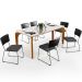 Mesa Capri 160cm Off White E 6 Cadeiras Allana B05 Couríssimo Preto Linho Cinza Escuro - Lyam Decor