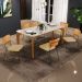 Mesa Capri 160cm Off White E 6 Cadeiras Allana B05 Couríssimo Whisky Linho Bege Escuro - Lyam Decor