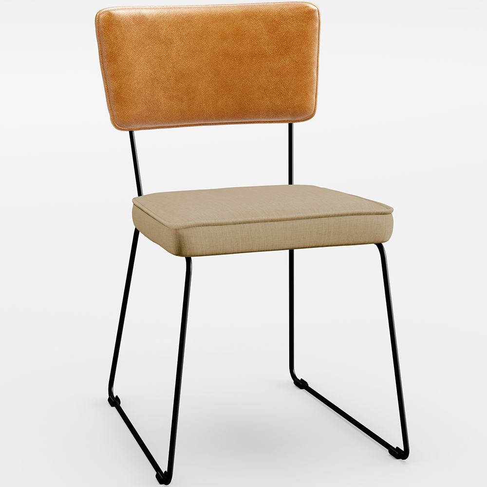 Mesa Capri 160cm Off White E 6 Cadeiras Allana B05 Couríssimo Whisky Linho Bege Escuro - Lyam Decor