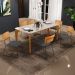 Mesa Capri 160cm Off White E 6 Cadeiras Allana B05 Couríssimo Whisky Linho Cinza Escuro - Lyam Decor