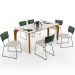 Mesa Capri 160cm Off White E 6 Cadeiras Allana B05 Facto Verde Musgo Linho Champagne - Lyam Decor