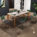 Mesa Capri 160cm Off White E 6 Cadeiras Allana B05 Facto Verde Musgo Linho Cinza Escuro - Lyam Decor