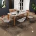 Mesa Capri 160cm Off White Nature Com 6 Cadeiras Allana B05 Couríssimo Camel Linho Bege - Lyam Decor